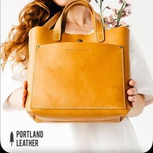 NWT Portland Leather Goods - Yellow Small Crossbody Tote